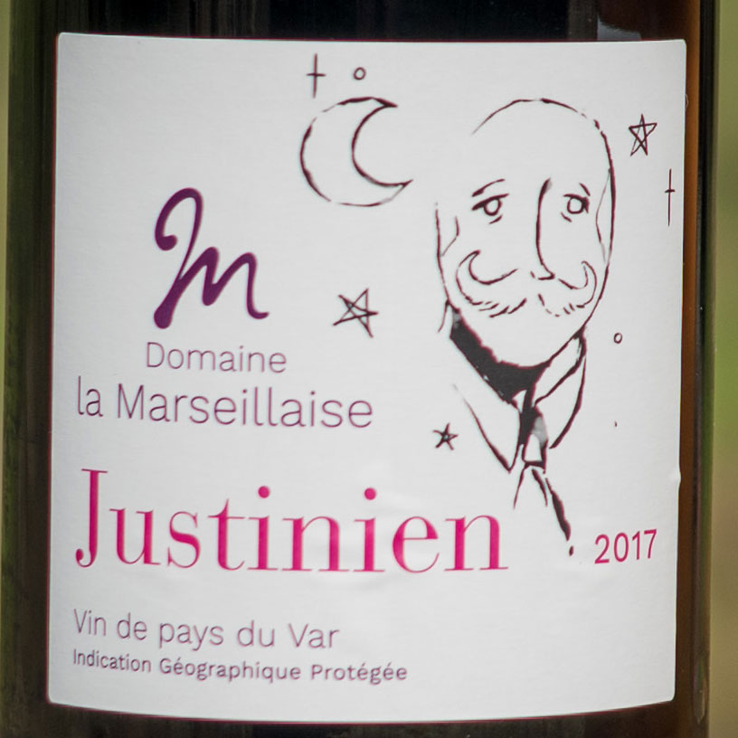 Etiquette vin rouge Justinien